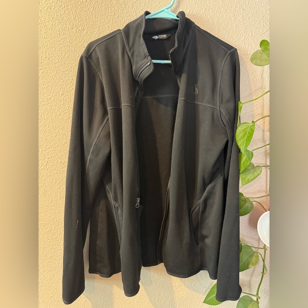 women's black full-zip fleece jacket from The North Face.